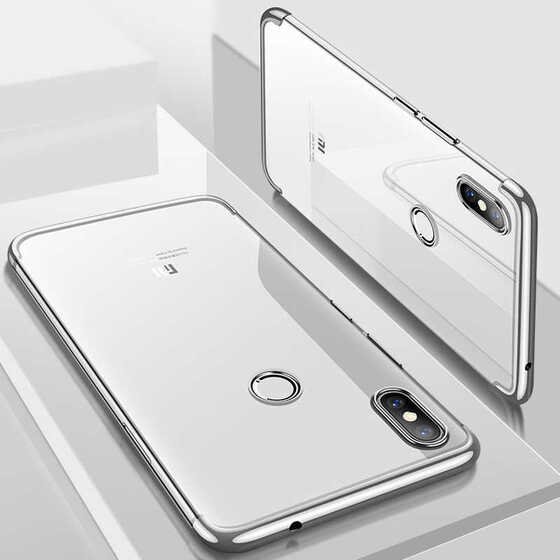 Microsonic Xiaomi Mi A2 Lite Kılıf Skyfall Transparent Clear Gümüş