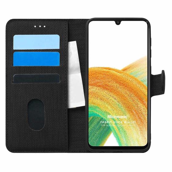 Microsonic Samsung Galaxy A33 5G Kılıf Fabric Book Wallet Siyah