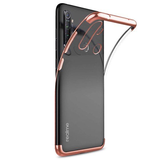 Microsonic Realme 5i Kılıf Skyfall Transparent Clear Rose Gold