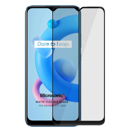 Microsonic Realme C11 2021 Seramik Matte Flexible Ekran Koruyucu Siyah