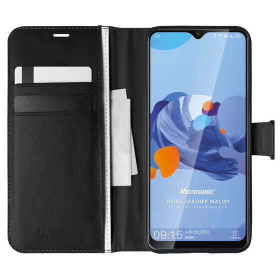 Microsonic Reeder P13 Blue Max 2020 Kılıf Delux Leather Wallet Siyah