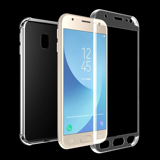 Microsonic Samsung Galaxy J7 Pro Kılıf 6 tarafı tam full koruma 360 Clear Soft Şeffaf