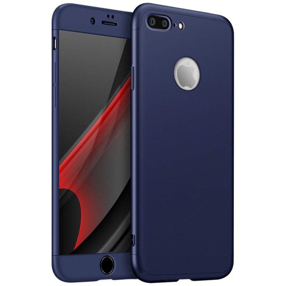 Microsonic Apple iPhone 7 Plus Kılıf Double Dip 360 Protective Lacivert