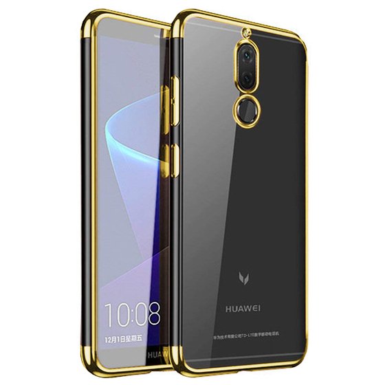 Microsonic Huawei Mate 10 Lite Kılıf Skyfall Transparent Clear Gold