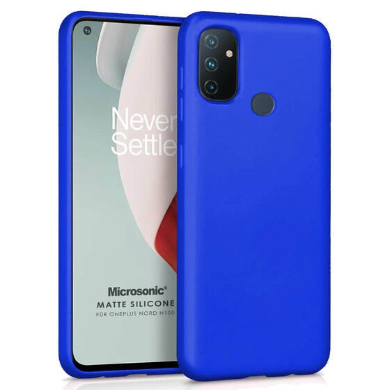 Microsonic Matte Silicone OnePlus Nord N100 Kılıf Mavi