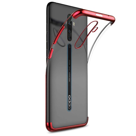 Microsonic Oppo Reno 2Z Kılıf Skyfall Transparent Clear Kırmızı