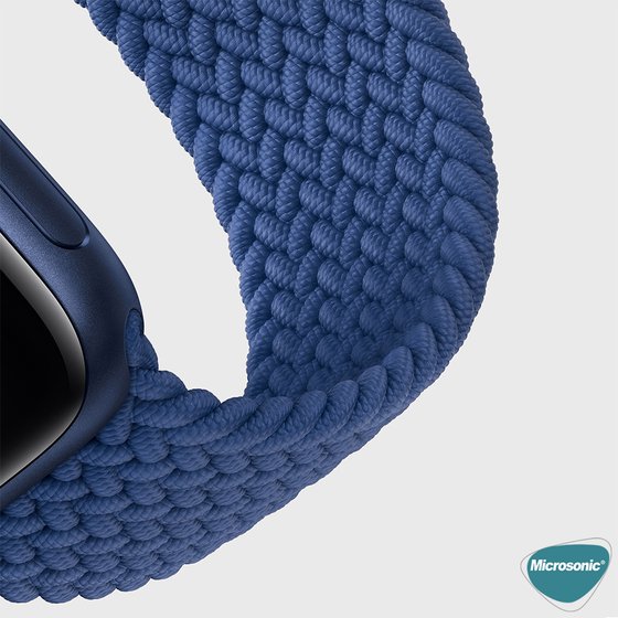 Microsonic Xiaomi Amazfit Pace Kordon, (Small Size, 135mm) Braided Solo Loop Band Lacivert