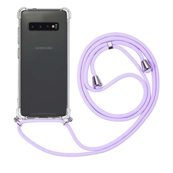 Microsonic Samsung Galaxy S10 Kılıf Neck Lanyard Lila