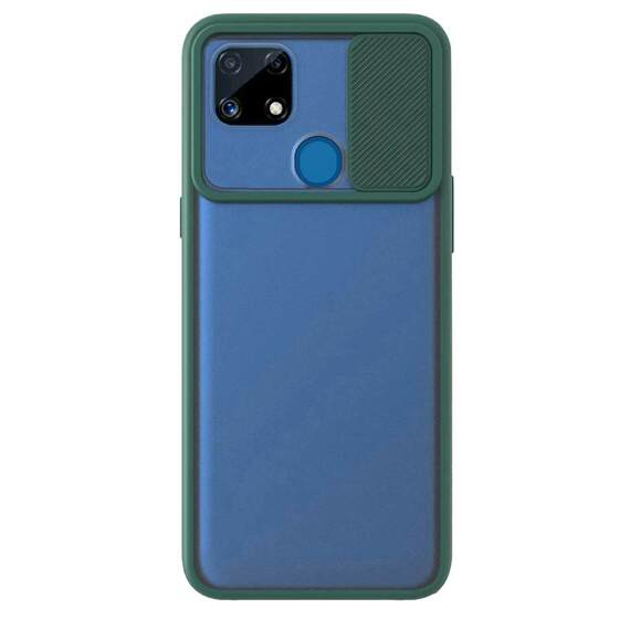 Microsonic Realme C25s Kılıf Slide Camera Lens Protection Koyu Yeşil