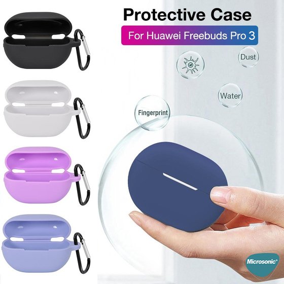 Microsonic Huawei FreeBuds Pro 4 Kılıf Askılı Mat Silikon Pembe