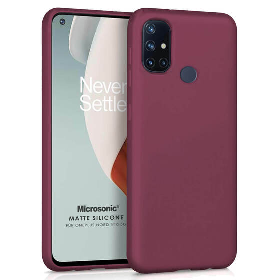 Microsonic Matte Silicone OnePlus Nord N10 5G Kılıf Mor