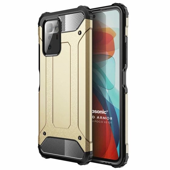 Microsonic Xiaomi Poco X3 GT Kılıf Rugged Armor Gold