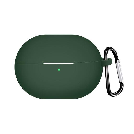 Microsonic Huawei FreeBuds Pro 4 Kılıf Askılı Mat Silikon Koyu Yeşil