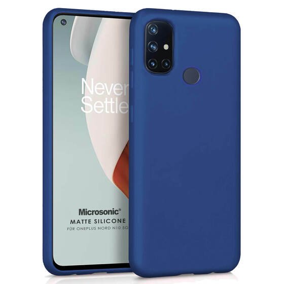 Microsonic Matte Silicone OnePlus Nord N10 5G Kılıf Lacivert