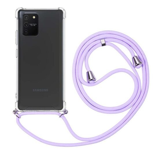 Microsonic Samsung Galaxy S10 Lite Kılıf Neck Lanyard Lila