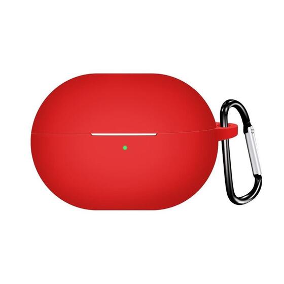 Microsonic Huawei FreeBuds Pro 4 Kılıf Askılı Mat Silikon Kırmızı