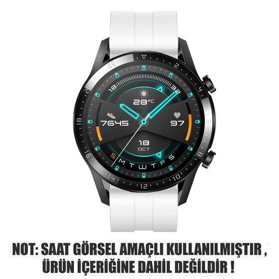 Microsonic Huawei Watch 5 46mm Kordon, Silicone RapidBands Beyaz