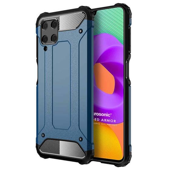 Microsonic Samsung Galaxy M22 Kılıf Rugged Armor Mavi