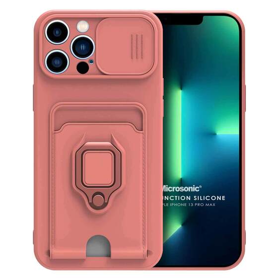 Microsonic Apple iPhone 13 Pro Max Kılıf Multifunction Silicone Pembe