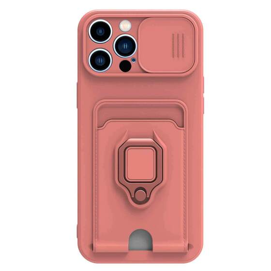 Microsonic Apple iPhone 13 Pro Max Kılıf Multifunction Silicone Pembe