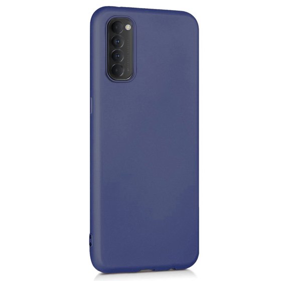 Microsonic Matte Silicone Oppo Reno 4 Pro Kılıf Lacivert