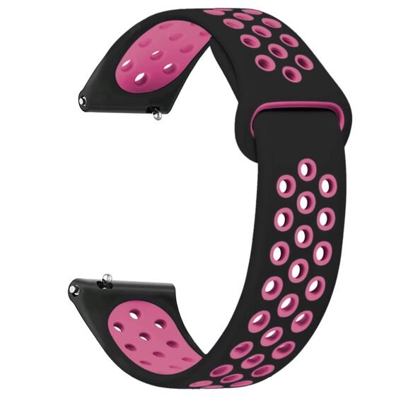 Microsonic Huawei Watch 5 46mm Rainbow Gently Band Kordon Siyah Pembe