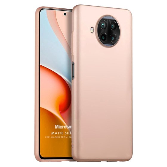 Microsonic Matte Silicone Xiaomi Redmi Note 9 Pro 5G Kılıf Gold