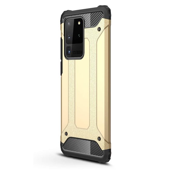 Microsonic Samsung Galaxy S20 Ultra Kılıf Rugged Armor Gold