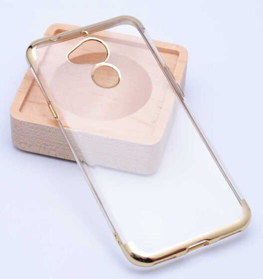 Microsonic General Mobile GM8 Kılıf Skyfall Transparent Clear Gold