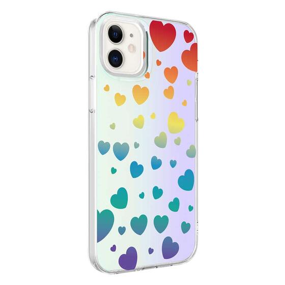 Microsonic Apple iPhone 12 Braille Feel Desenli Kılıf Heart