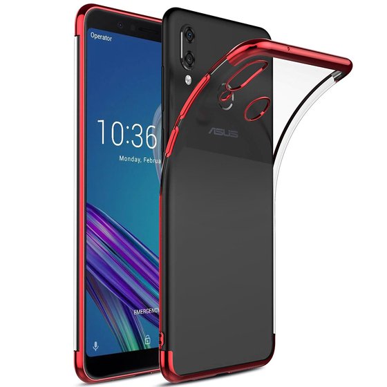 Microsonic Asus Zenfone Max Pro M1 (5.99'') ZB601KL Kılıf Skyfall Transparent Clear Kırmızı