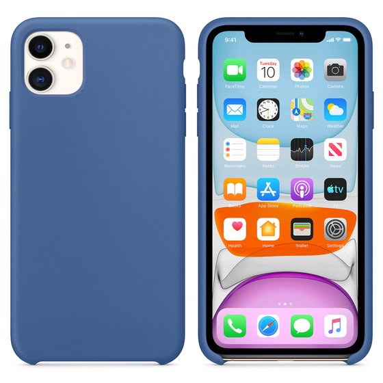 Microsonic Apple iPhone 11 (6.1'') Kılıf Liquid Lansman Silikon Çini Mavisi