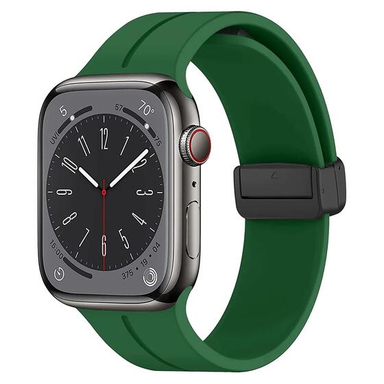 Microsonic Apple Watch Series 10 46mm Kordon Ribbon Line Yeşil