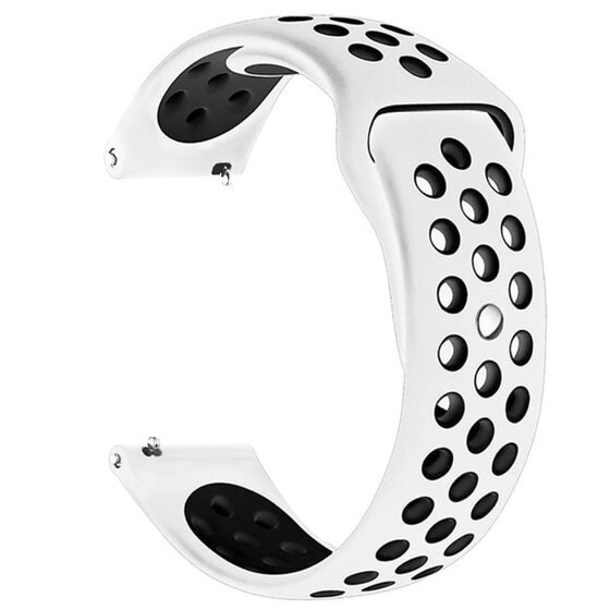 Microsonic Huawei Watch 5 46mm Rainbow Gently Band Kordon Beyaz Siyah