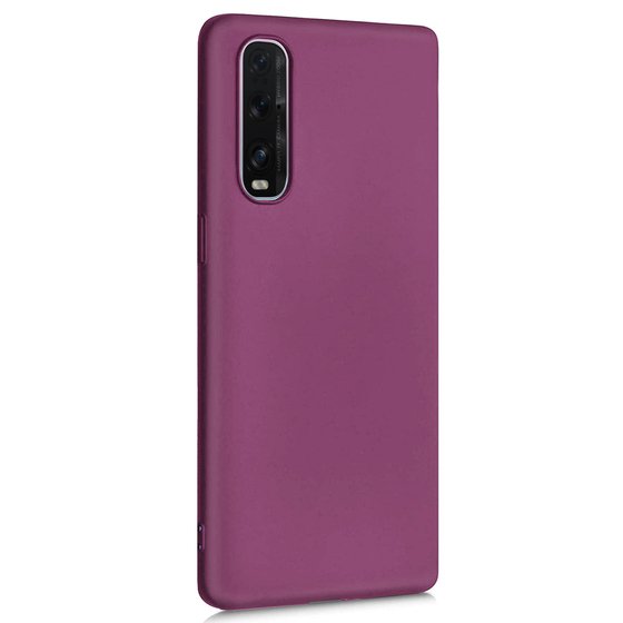 Microsonic Matte Silicone Oppo Find X2 Kılıf Mor