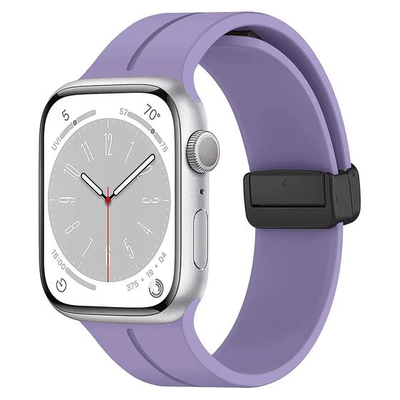 Microsonic Apple Watch Series 10 46mm Kordon Ribbon Line Lila