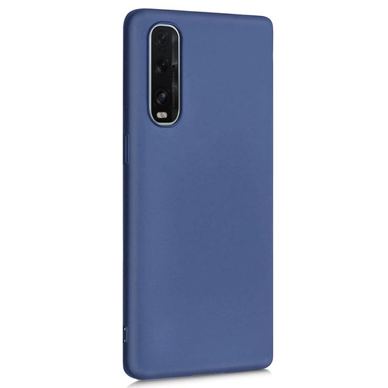 Microsonic Matte Silicone Oppo Find X2 Kılıf Lacivert