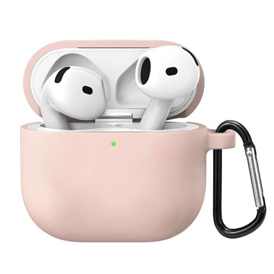 Microsonic Airpods 4.Nesil / ANC Liquid Silicone Lansman Rose Gold