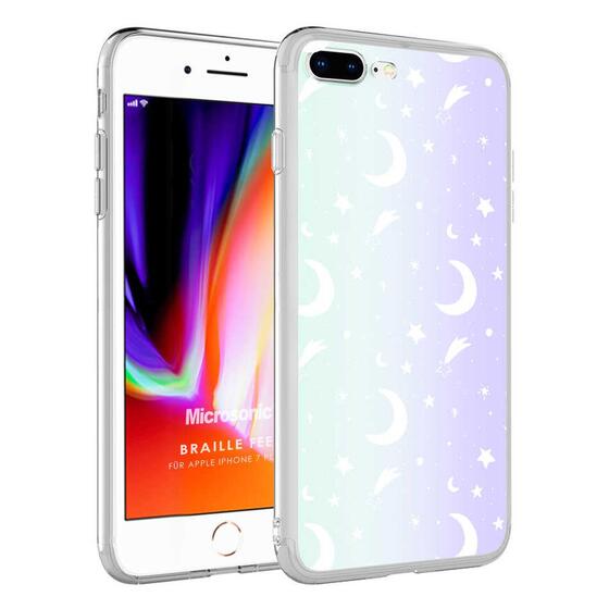 Microsonic Apple iPhone 8 Plus Braille Feel Desenli Kılıf Moon