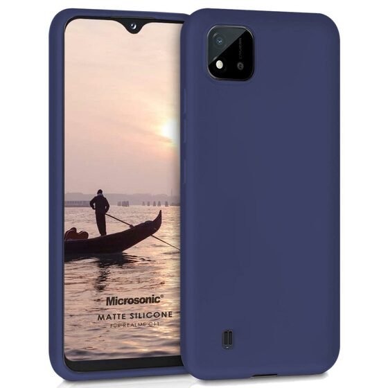 Microsonic Matte Silicone Realme C11 2021 Kılıf Lacivert