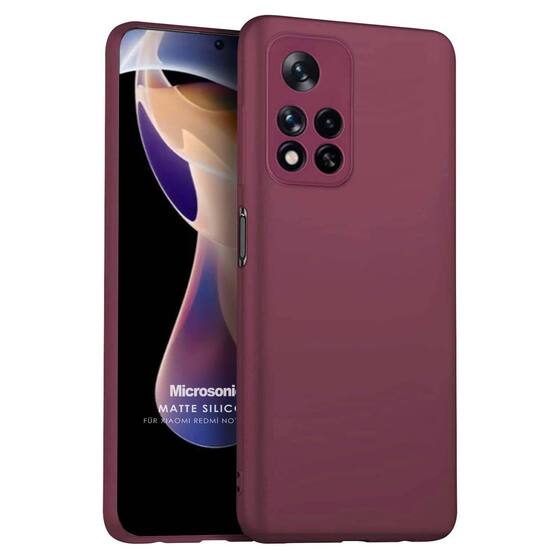 Microsonic Matte Silicone Xiaomi Redmi Note 11 Pro Plus Kılıf Mor