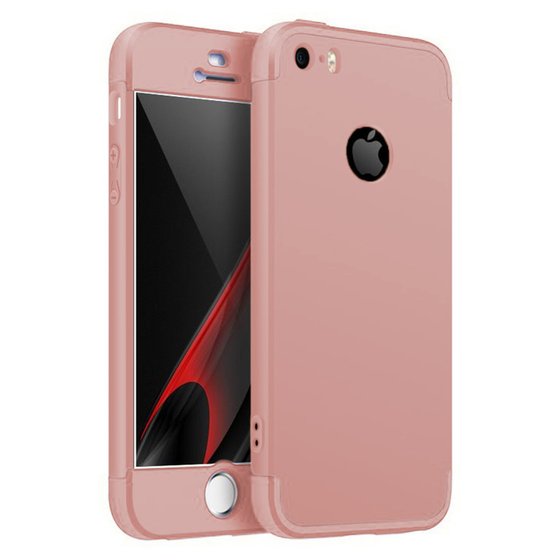 Microsonic Apple iPhone SE Kılıf Double Dip 360 Protective Rose Gold