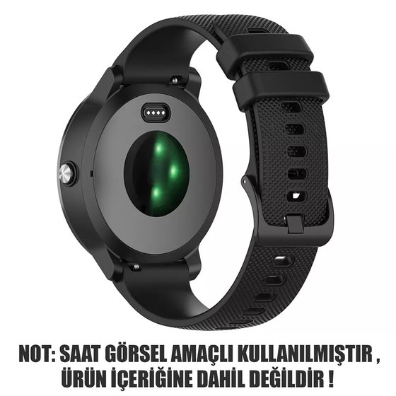 Microsonic Huawei Watch 5 42mm Kordon, Silicone Sport Band Siyah