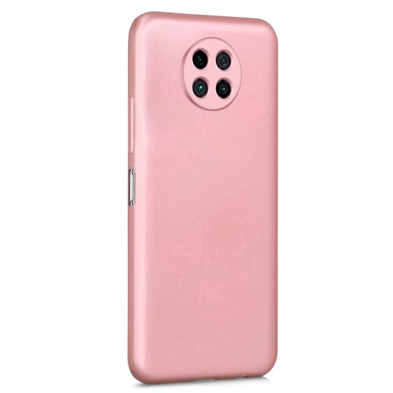 Microsonic Matte Silicone Xiaomi Redmi Note 9 5G Kılıf Rose Gold