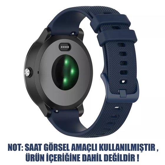 Microsonic Huawei Watch 5 42mm Kordon, Silicone Sport Band Lacivert