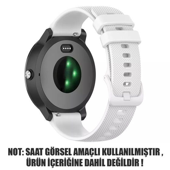Microsonic Huawei Watch 5 42mm Kordon, Silicone Sport Band Beyaz