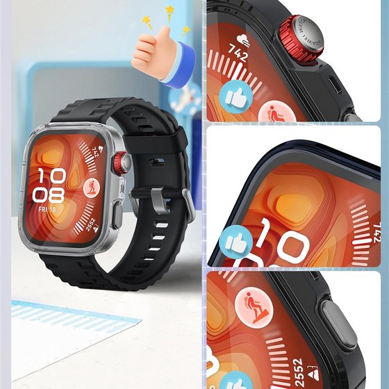 Microsonic Huawei Watch Fit 4 Kılıf 360 Full Round Soft Silicone Siyah