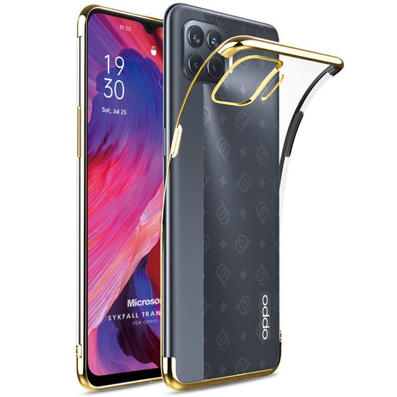 Microsonic Oppo A73 Kılıf Skyfall Transparent Clear Gold