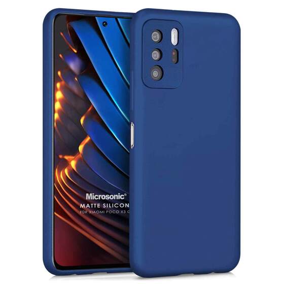 Microsonic Matte Silicone Xiaomi Poco X3 GT Kılıf Lacivert