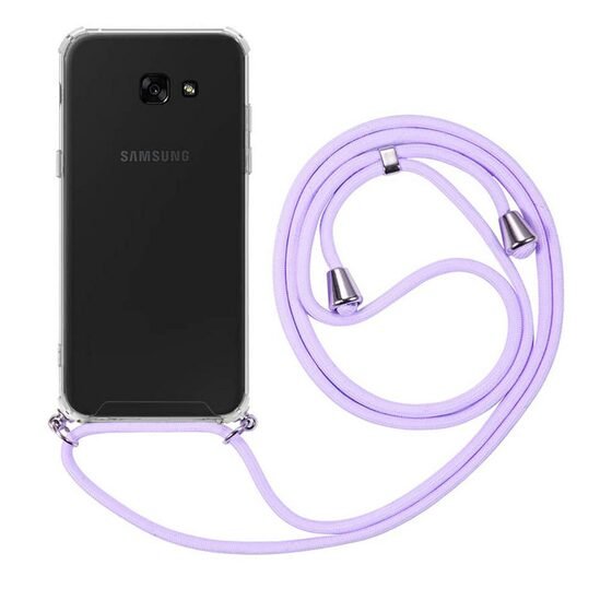 Microsonic Samsung Galaxy J7 Prime Kılıf Neck Lanyard Lila